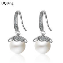Fashion New Silver Color CZ Zircon Pear Drop Earrings Women Dangle Jewelry Gifts 2024 - buy cheap