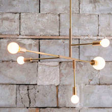 Luminária pendente estilo nórdico, candelabro de ferro em dourado com bola de vidro estilo moderno para sala de estar, restaurante e quarto 2024 - compre barato