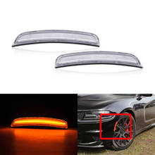 2 peças para dodge charger 2015-2019 frontal âmbar led lâmpadas de marcação laterais do pára-choque 2024 - compre barato