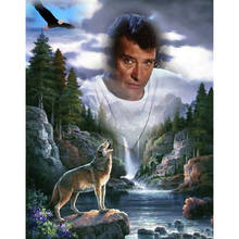 Алмазная вышивка 5d «сделай сам», картина с изображением Джонни Хелли, волка, орла, мозаика-пазл, вышивка крестиком Стразы 2024 - купить недорого