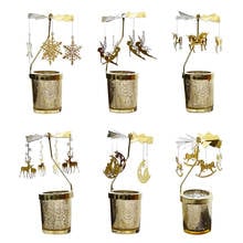 Metal Candlestick Christmas Style Rotating Candle Holder Stand Tealight Candlestick Pedant Tea Light Candle Holder Stand 2024 - buy cheap