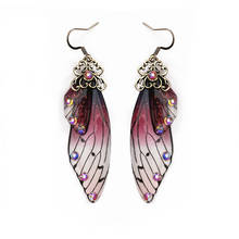 Cicada Wings Drop Earring Hot Sale Handmade Crystal Rhinestones Earring 1Pair Fairy Tale 18 Colors Ear Jewelry Accessories 2024 - buy cheap