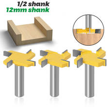 1PC 1/2" 12.7MM 12MM Shank Milling Cutter Wood Carving 4 Edge T Type Slotting Cutter Woodworking Tool Router Bits For Wood 2024 - buy cheap