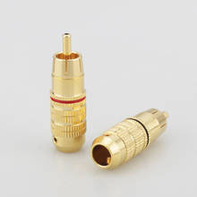 Adaptador de enchufe macho para Audio y vídeo, Conector de soldadura RCA de Latón chapado en oro, 4 piezas, Audiocrast R009 2024 - compra barato