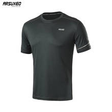 Arsuxeo-camiseta esportiva masculina para academia, corrida, manga curta, treino, crossfit, secagem respirável, 19t1 2024 - compre barato