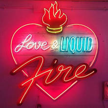 Neon Sign Love Liquid Neon light Neon Wall Sign Heart  Five Window Advertise Lamp Decorate Home color Handmade Real glass TUBE 2024 - buy cheap