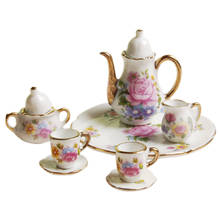 Dolls House Miniature Ceramic Coffee Tea Ware Pot Cup Plate Set 1/12 Tableware 2024 - buy cheap