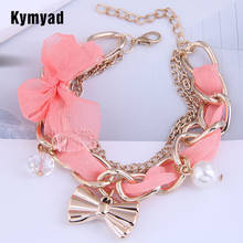 Kymyad Lace Bracelets For Women Bijoux Femme Simulated Pearl Bracelet Femme Butterfly Charming Bracelets & Bangles 2024 - buy cheap