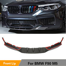 Carbon Fiber Front Bumper Lip Spoiler Splitters For BMW F90 M5 2018 - 2020 Carbon Fiber Front Bumper Lip Spoiler Splitters 2024 - buy cheap