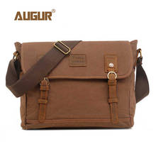 Augur-bolsa de ombro clássica, masculina, feminina, grande, lona, bolsa escolar masculina, militar, vintage, viagem, mensageiro 2024 - compre barato