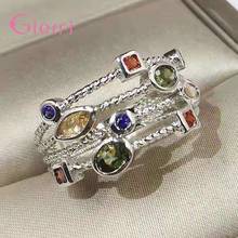 925 Sterling Silver Statement Proposal Rings For Women Girls CZ Crystal Fashion Jewelry Valentines Day Gift Wholesale 2024 - buy cheap