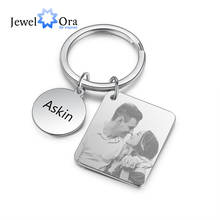 JewelOra Personalized Custom Photo Keychains for Ladies Stainless Steel Date & Name Engraved Calendar Keyring Christmas Gifts 2024 - buy cheap