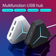 6 Ports USB Hub Splitter With TF SD Card Reader Mic AUX Cool Light Charging USB 2.0 Hub 1m Cable for Multi-device Desktop Laptop 2024 - buy cheap