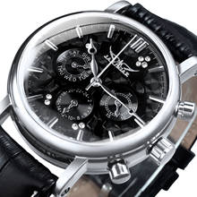 Relógio esportivo minimalista masculino automático de luxo marca pulseira couro relógio de pulso casual relógio luminoso montre homme topo amante presente novo 2024 - compre barato