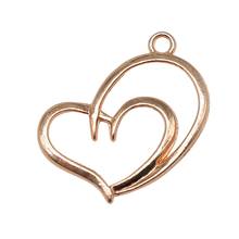 Wysiwyg pingente coração em cor dourada, 5 peças 32x22mm kc para presente de casamento e bijuterias 2024 - compre barato