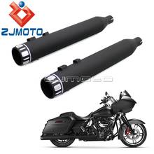 Silenciador de tubo de escape de acero negro, accesorio para Harley Touring Road King Street Glide 1995-2017, serie Roaring, 1 par 2024 - compra barato