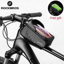 Rockbros bolsa para quadro de bicicleta, bolsa à prova d'água para guidão de bicicleta e touch screen, tamanhos 6.5 2024 - compre barato