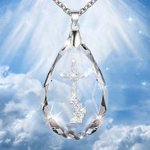 8SEASONS Fashion Necklace For Women Accessories Silver Color Drop Cross Clear Rhinestone Gift 52cm(20 4/8") long, 1 Piece 2024 - buy cheap