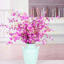 Vasos de orquídea artificiais de alta qualidade, 6 unidades, borboletas, phalaenopsis, flores falsas, festa de casa, festival, decoração de casamento 2024 - compre barato