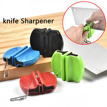 Mini kitchen Knife Sharpener Ceramic Rod 2 Stages Tungsten Whetstone Knife Sharpener Portable Camping Pocket Knife Sharpener 2024 - buy cheap