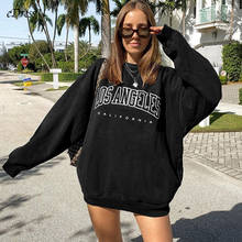 eDressU Oversize Sweatshirt Woman Loose Black Hoodie Print Letter Pullover Jumper Casual Sport Shirt Daily Wear GJ-1 2024 - buy cheap