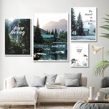 Современная фотография искусства леса туманный снег Горный пейзаж Картина на холсте картины настенное искусство для декора гостиной 2024 - купить недорого