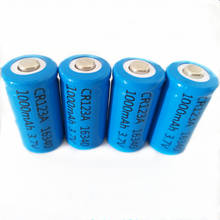 SHSEJA-batería recargable de iones de litio, 3,7 V, 1000mAh, 16340, CR123A, 16340, 4 unids/lote 2024 - compra barato