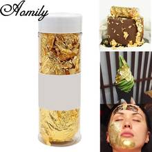 Aomily 2/3/5g Edible Grade Genuine Gold Leaf Flake Cooking Drink Food Dessert Cake Ice Cream Safety Decoration Face Beauty Mask 2024 - buy cheap