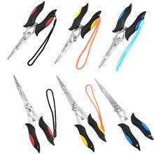 Long Nose Fishing Pliers Hook Remover Split Ring Pliers Scissor with Lanyard for Freshwater Saltwater 2024 - buy cheap