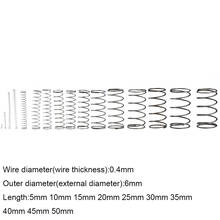 10PCS 0.4*6*5-50mm Spring Steel Small Compression Release Mechanical Return Spring Pressure Spring OD 6mm 0.4x6x5-50mm 2024 - buy cheap