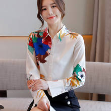 Korean Chiffon Women Shirts White Shirt Women Long Sleeve Shirts Woman Print Blouses OL Tops Plus Size Blusas Mujer De Moda 2020 2024 - buy cheap