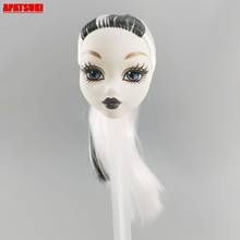 Модный черный и белый парик с прямыми волосами, голова куклы для Monster High, головки куклы для Monster Doll, голова демона, дом, аксессуары, игрушки 2024 - купить недорого