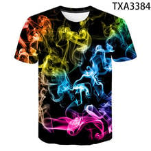 2020 New Fashion Men Women Children 3D Colorful Smoking Printed T Shirt Color Smoke Boy Girl Kids Tops Cool Streetwear Tees 2024 - buy cheap