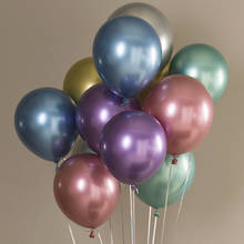 Блестящие металлические жемчужные латексные воздушные шары, 12 дюймов, 3,5 г, 50 шт., плотные Хромированные Металлические надувные воздушные шары металлических цветов для вечеринок 2024 - купить недорого
