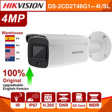 Hikvision, оригинальная ip-камера, уличная DS-2CD2T46G1-4I/SL, 4MP, сетевая пуля, POE, камера безопасности, домашняя, H.265, CCTV, SD карта 2024 - купить недорого