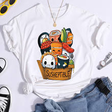 T Shirts Japanese Cartoon Food Printing Women's Clothing Fashion Oversized Woman Tshirts Casual High Quality T Shirts For Women 2024 - buy cheap