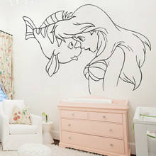 Calcomanías de pared de princesa sirenita para habitación de niñas, decoración del hogar para bebé, baño, dormitorio, pared de vinilo, carteles de Anime, pegatinas Y586 2024 - compra barato