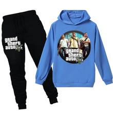 New Grand Theft Auto V Gta 5 Cartoon Pattern Baby Girl Clothes Boys Children Sweatshirt Hoodies Pants 2pcs Sets Costume Fille 2024 - buy cheap