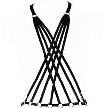 Sexy Goth Harness Body Belt Black Bondage Lingerie Edgy Elastic Festival Rave Clothes Punk Body Harness Cage Bra 2024 - buy cheap