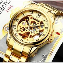 Watch Men Luxury Skeleton Automatic Winding Mechanical Watches Gold Stainless Steel Waterproof Wristwatch Male Relogio Masculino 2024 - buy cheap