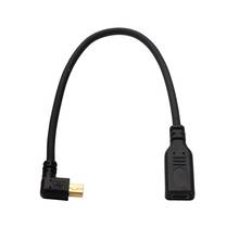 Мини-USB-кабель с 5-контактным штекером на USB 3,1 Тип C разъем правый и левый угол мини-USB 2,0 адаптер для передачи данных конвертер 3A зарядный кабель 25 см 2024 - купить недорого