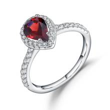 Женское кольцо из серебра 925 пробы с камнем, романтическое классическое обручальное кольцо из натурального красного граната 1,36 карат, ювелирные украшения 2024 - купить недорого
