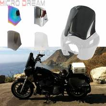 Smoke Headlight Fairing Wind Screen Shield Air Flow Deflector Windscreen For Harley Dyna Low Rider Fat Street Bob Wide Glide FXR 2024 - buy cheap