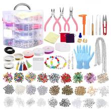 2015 Pieces DIY Necklace Bracelet Jewelry Making Supplies Kit with Assorted Beads Charms Findings Wire Cord Pliers 2024 - buy cheap