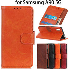 Роскошный кожаный чехол-книжка для Samsung Galaxy A90 5G NP, мягкий деловой чехол 2024 - купить недорого