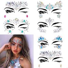 Temporary Glitter Face Adhesive Rhinestones Glass Sticker Strass Body Crystal Tattoo Stickers Makeup Crystals Applique Chest Gem 2024 - buy cheap