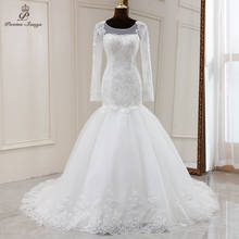 Vestido de novia de manga larga con apliques, estilo sirena, para matrimonio, 2021 2024 - compra barato