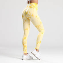 Pantalones de Yoga Tie-dye sin costuras para mujer, mallas deportivas a prueba de sentadillas, mallas de entrenamiento de cintura alta, pantalones de Fitness Push Up, Leggings de gimnasio 2024 - compra barato