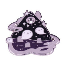 Insignia de tablero de adivinación con broche de Ouija de fantasma lindo, accesorio de adivinación de teller misterioso negro, Festival Unisex, regalo de Navidad y Halloween 2024 - compra barato