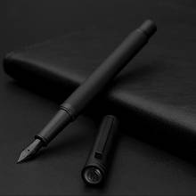 Hongdian-pluma estilográfica de Metal negro, pluma de titanio negro EF/F/punta doblada, textura de árbol hermosa, excelente regalo de escritura para la oficina de negocios 2024 - compra barato